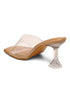 GNIST Beige Transparent Strap Stilettos Heel